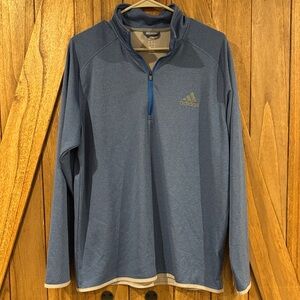 adidas Heathered Slate Blue Quarter-Zip Pullover Men’s size L